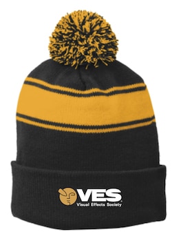 Stripe Pompon Skullcap